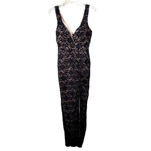 Navy Blue Long Sheath Lace Prom Dress Evening Formal S Sequins Maxi Slit